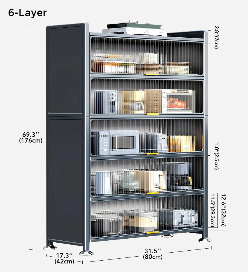 Armoire de rangement de cuisine en métal à 6 niveaux F118