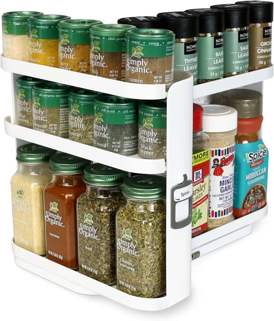 Sliding and rotating condiment organizer