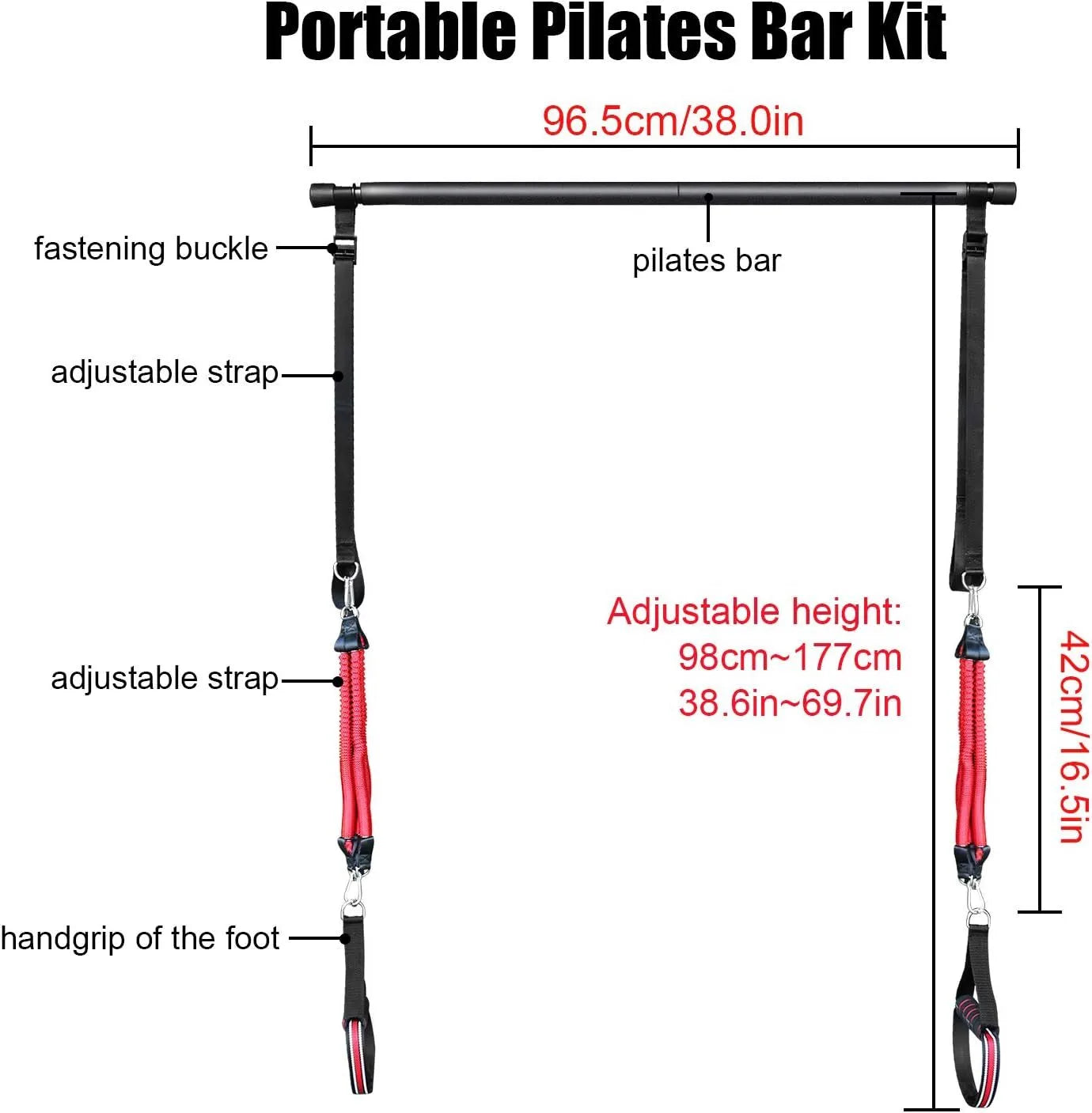 Portable Pilates bar with resistance band for home use