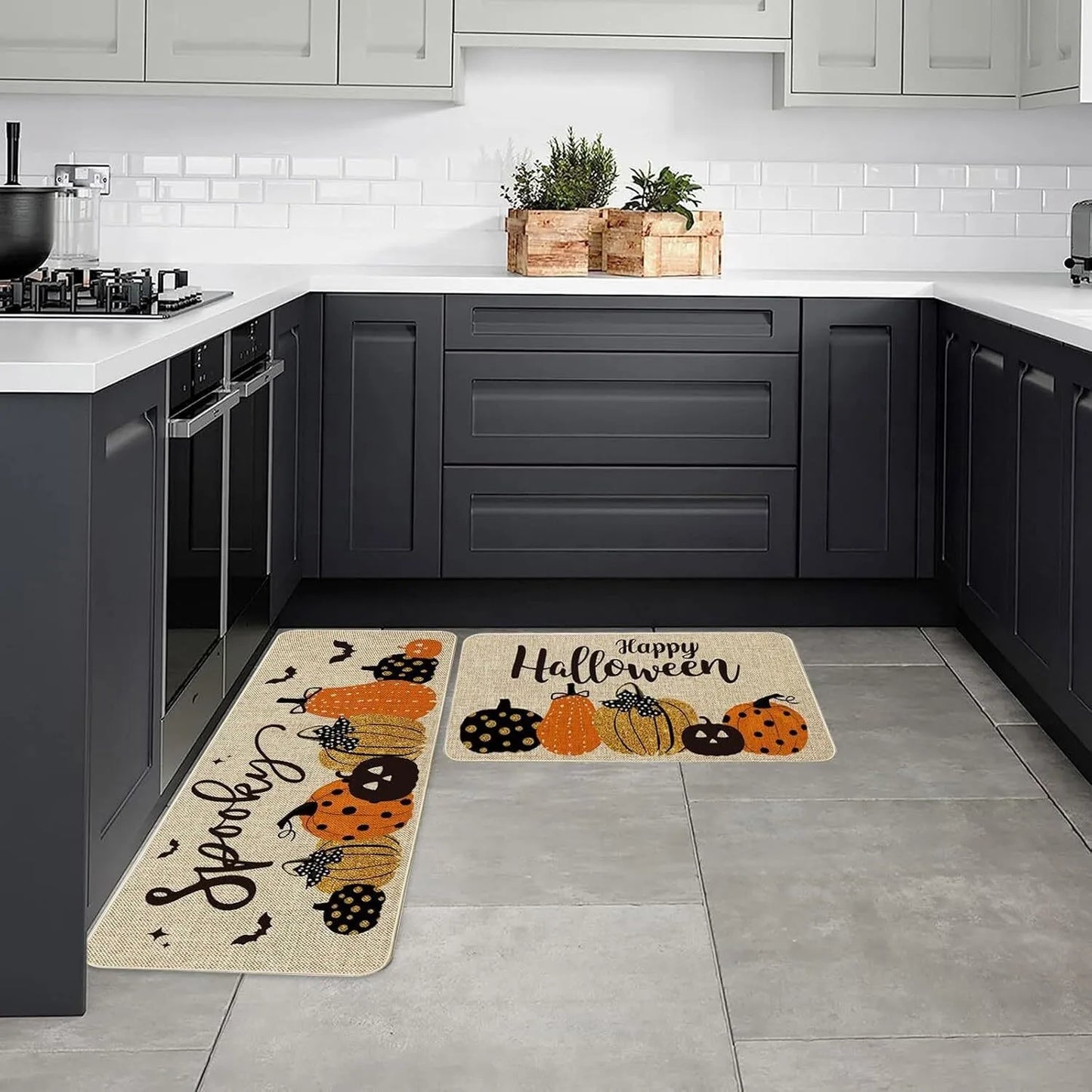 For Home Seasonal Farmhouse Fall Holiday Autumn Maple Harvest Low Profile Kitchen Floor Mat