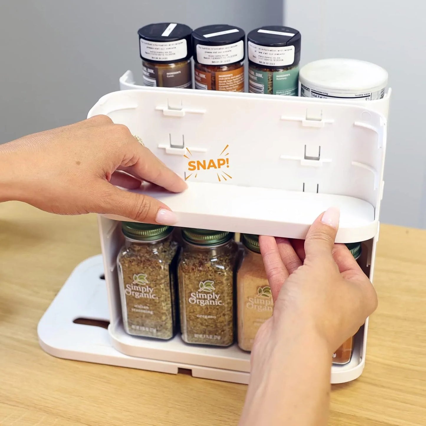 Sliding and rotating condiment organizer