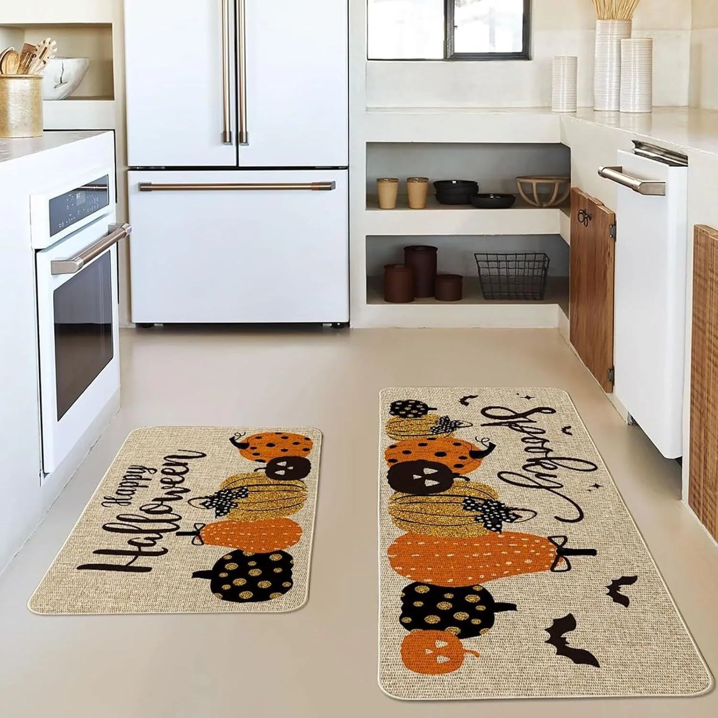 For Home Seasonal Farmhouse Fall Holiday Autumn Maple Harvest Low Profile Kitchen Floor Mat