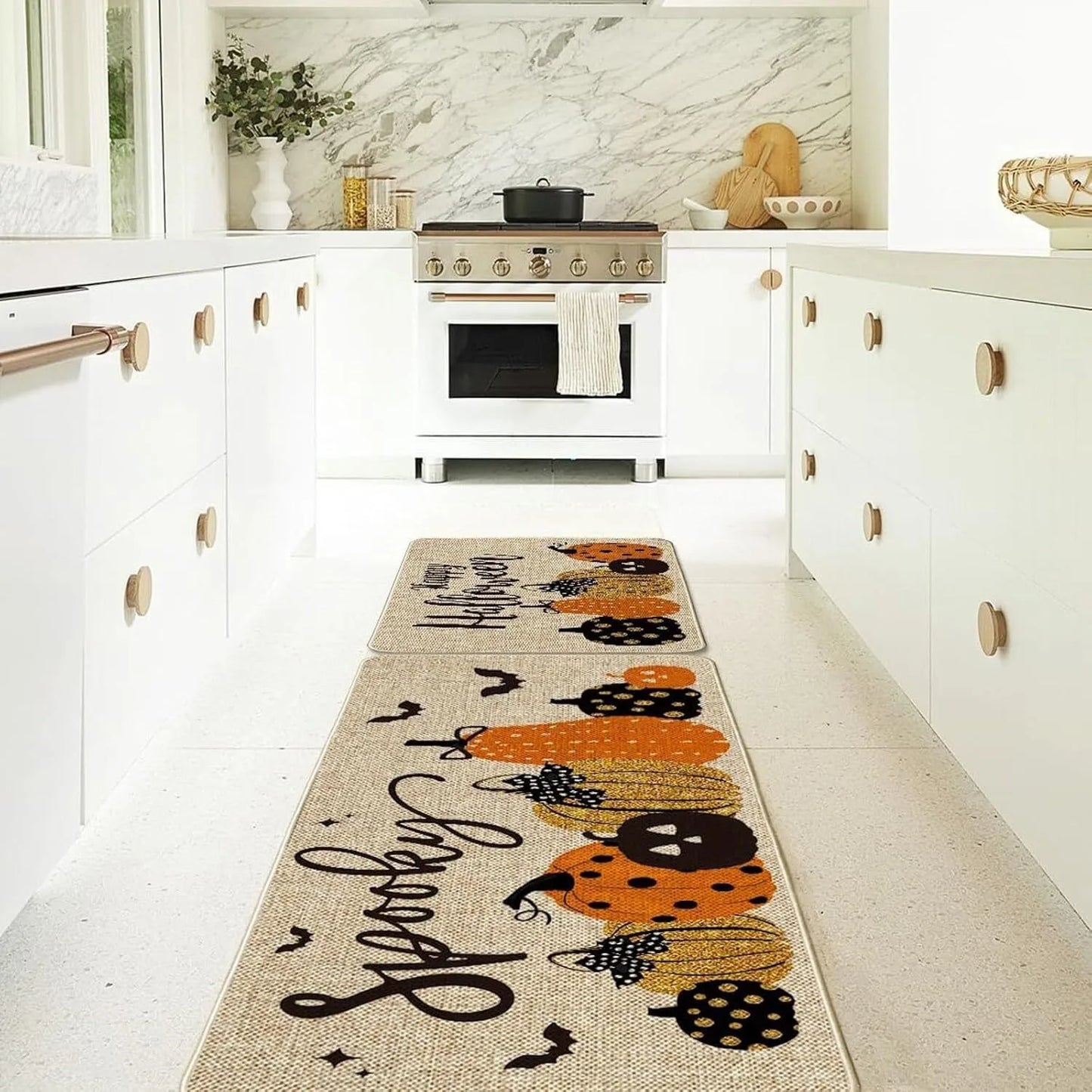 For Home Seasonal Farmhouse Fall Holiday Autumn Maple Harvest Low Profile Kitchen Floor Mat