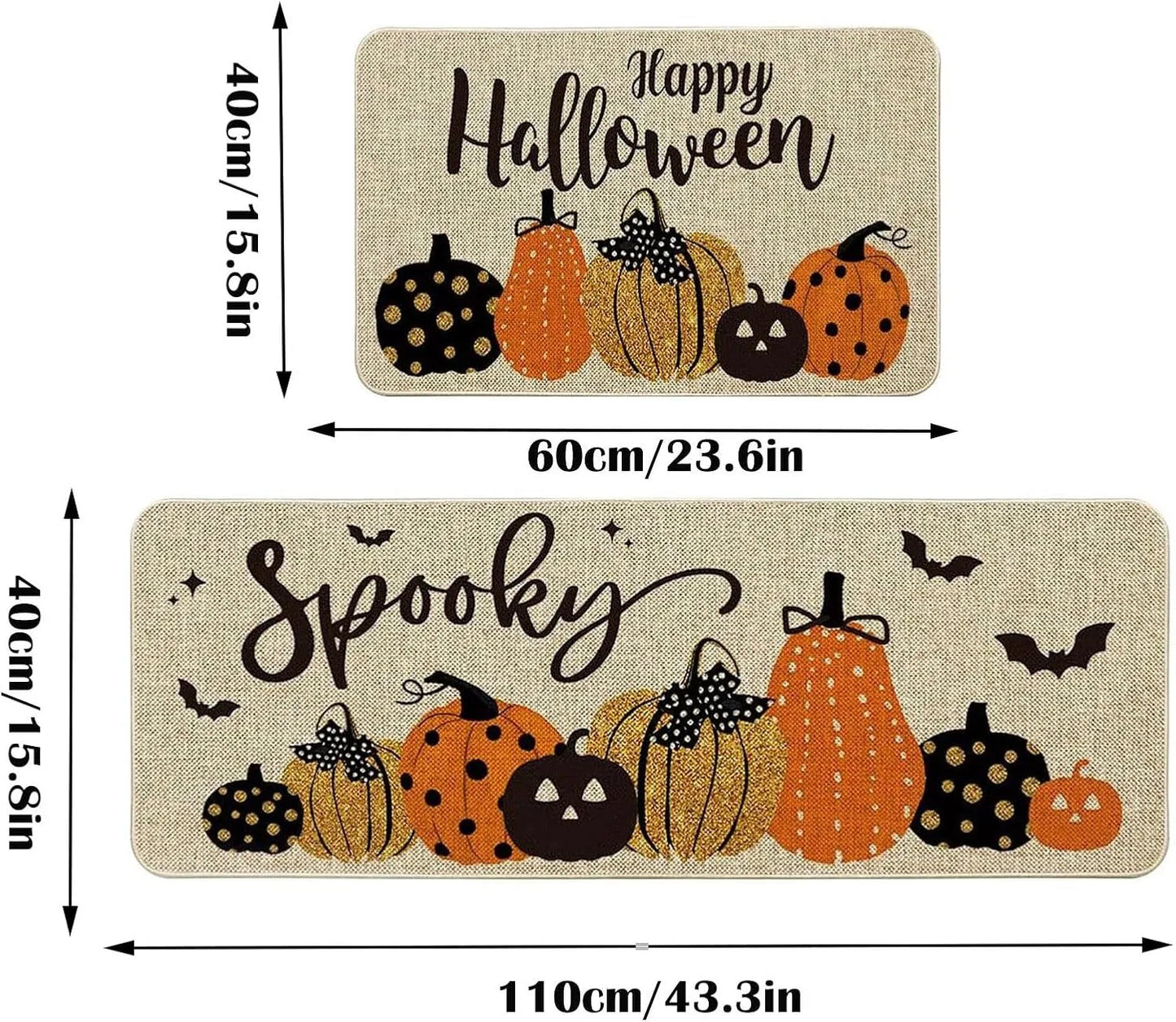 For Home Seasonal Farmhouse Fall Holiday Autumn Maple Harvest Low Profile Kitchen Floor Mat