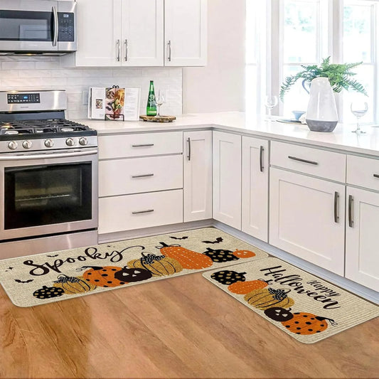 For Home Seasonal Farmhouse Fall Holiday Autumn Maple Harvest Low Profile Kitchen Floor Mat