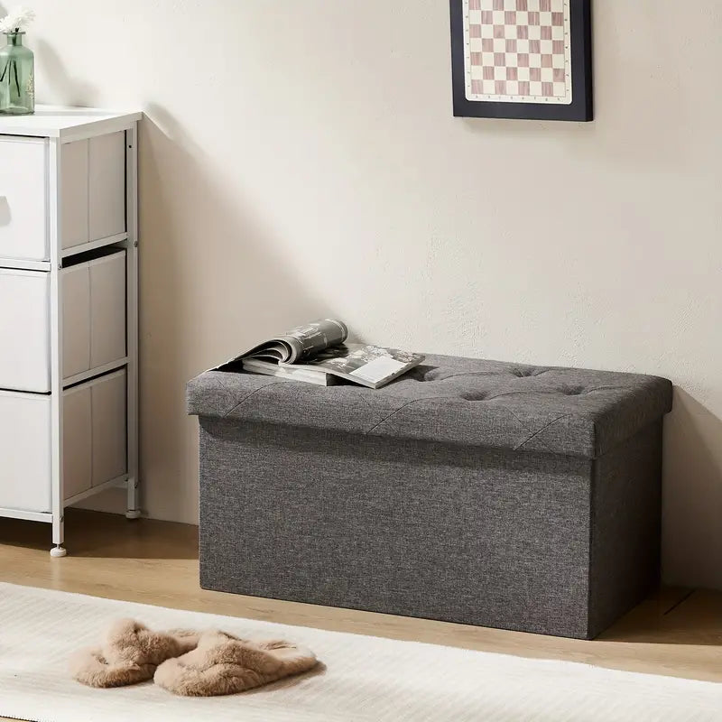 Large multifunctional folding footstool with storage function