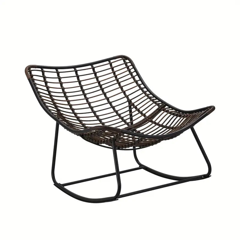 1pc Oversized Patio Rattan Wicker Rocking Chair